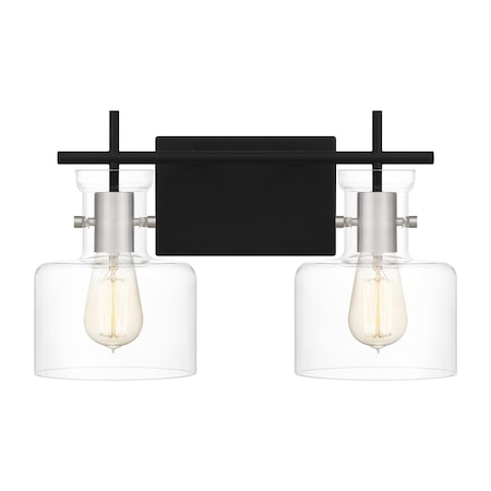 Quoizel Pensbury 2-Light Matte Black Vanity Light PEN8616MBK